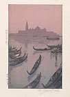 YOSHIDA, Evening in Venice, woodcut